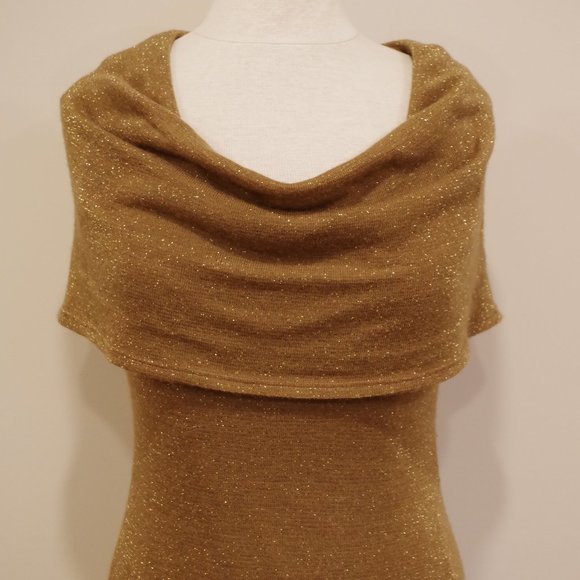 David Meister Shawl Collar Metallic Knit Dress- Sz. 6 - Picture 5 of 10
